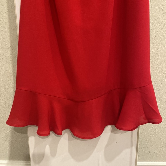 SOLD: Express Red Off the Shoulder Flowy Dress - Picture 4 of 5
